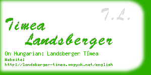 timea landsberger business card